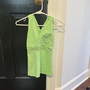 lululemon athletica Lime Green V-Neck Athletic Tank